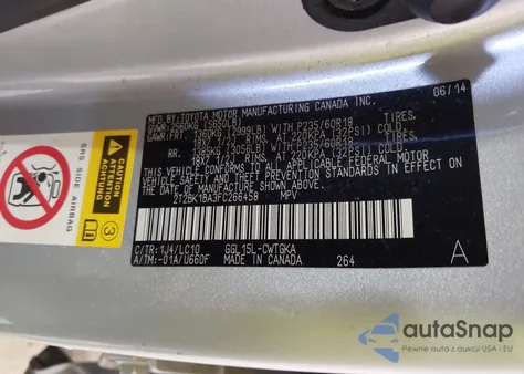 2015 Lexus Rx 350 из США, поврежденный, VIN 2T2BK1BA3FC266458